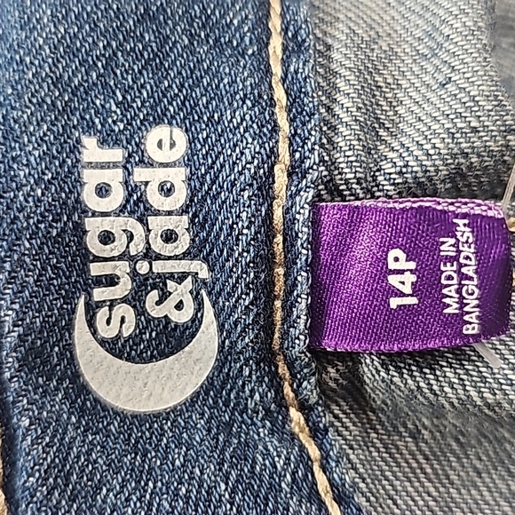 Sugar & Jade Girl Size 14 Plus Blue Denim Frayed Hem Distressed 5 Pockets Short - Picture 6 of 13